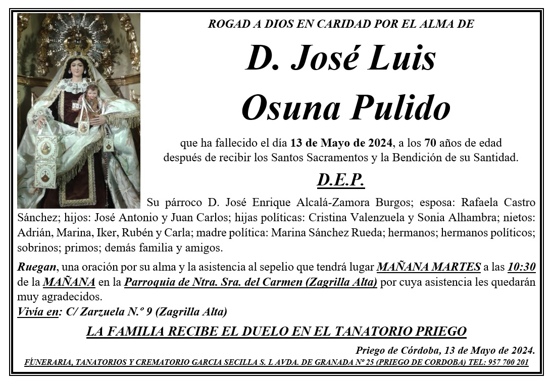 SEPELIO DE D JOSÉ LUIS OSUNA PULIDO