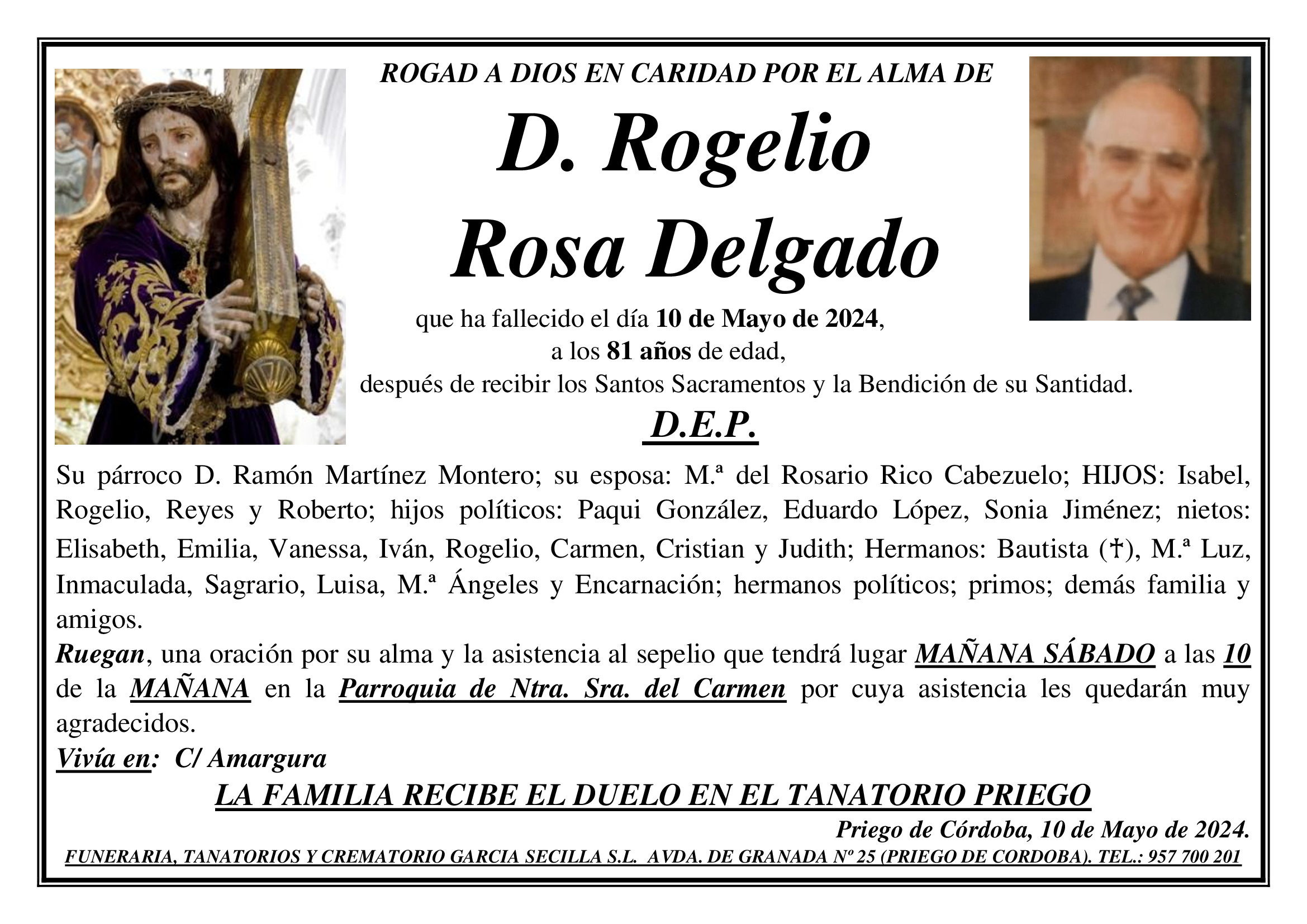 SEPELIO DE D ROGELIO ROSA DELGADO